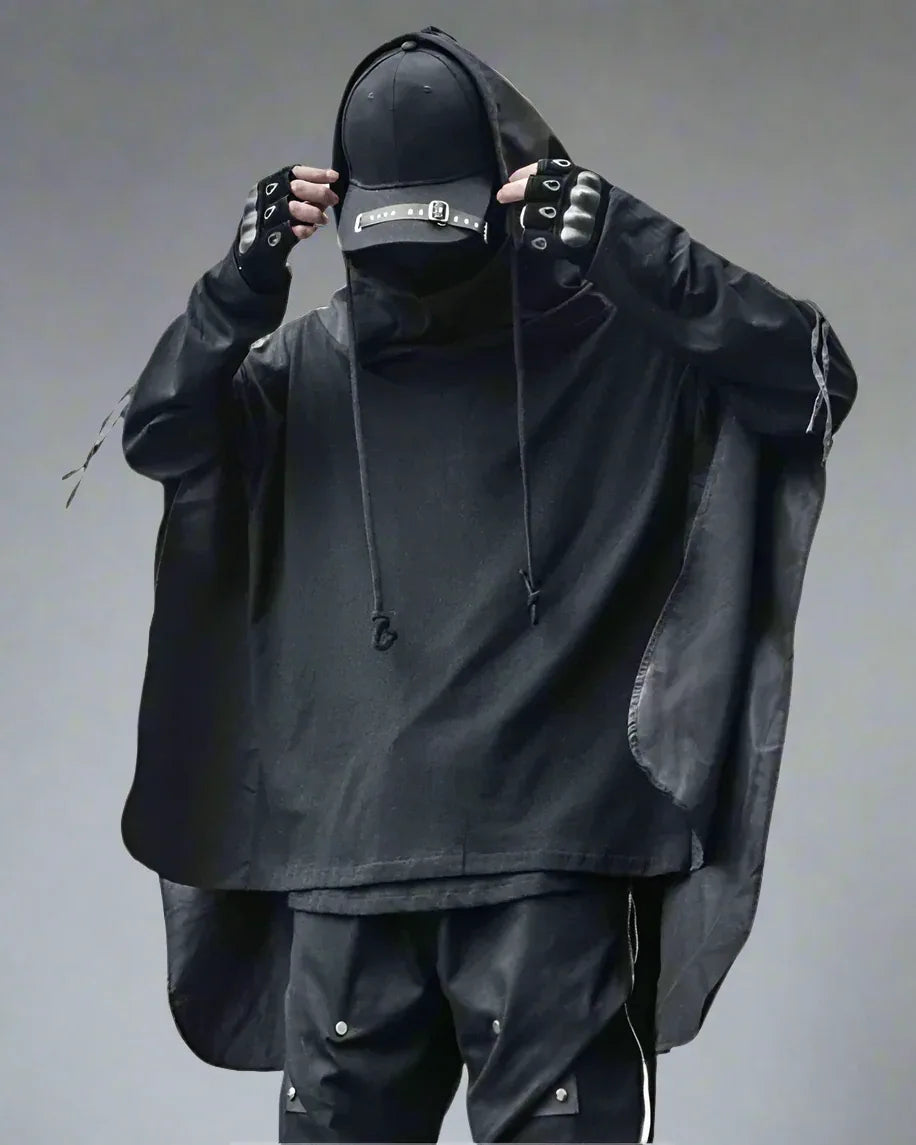 Futuristic Ninja Cape Hoodie - ninja hoodie - Futuristic Ninja Cape Hoodie for All Seasons