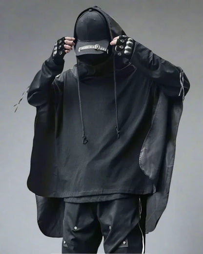 Futuristic Ninja Cape Hoodie - ninja hoodie - Futuristic Ninja Cape Hoodie for All Seasons