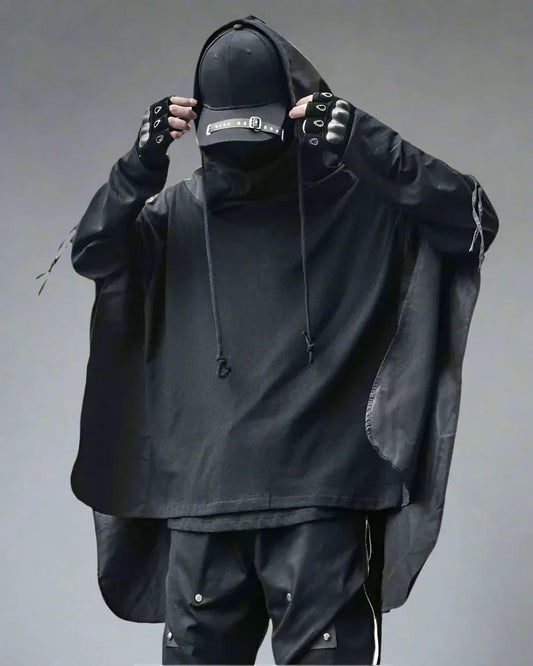 Futuristic Ninja Cape Hoodie - ninja hoodie - Futuristic Ninja Cape Hoodie for All Seasons