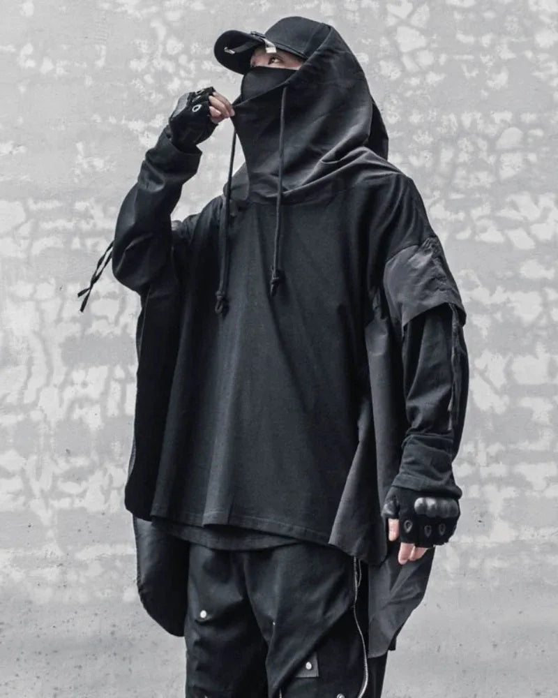 Futuristic Ninja Cape Hoodie -  futuristic cape - Futuristic Ninja Cape Hoodie for All Seasons