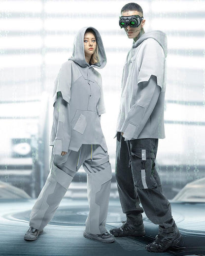 Futuristic Patchwork Cyber Pants -  cyberpunk style - Futuristic Patchwork Cyber Pants for Bold Style
