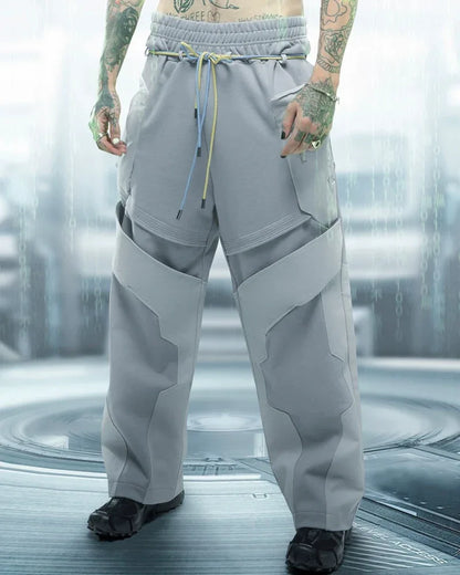 Futuristic Patchwork Cyber Pants - cyber pants - Futuristic Patchwork Cyber Pants for Bold Style