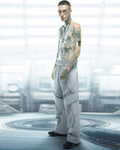Futuristic Patchwork Cyber Pants -  futuristic - Futuristic Patchwork Cyber Pants for Bold Style