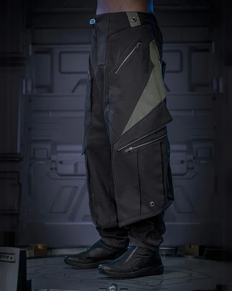 Futuristic Shadow Cargo Trousers -  cyberpunk - Futuristic Shadow Cargo Trousers for Unique Style