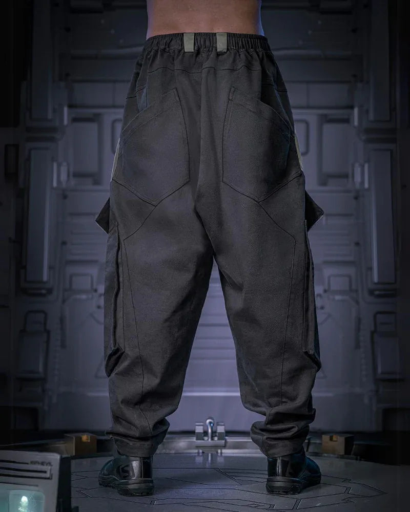Futuristic Shadow Cargo Trousers -  dark gray - Futuristic Shadow Cargo Trousers for Unique Style