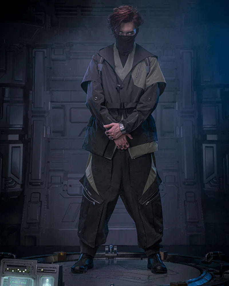 Futuristic Shadow Cargo Trousers -  everyday wear trousers - Futuristic Shadow Cargo Trousers for Unique Style