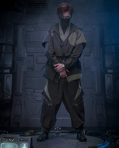 Futuristic Shadow Cargo Trousers -  everyday wear trousers - Futuristic Shadow Cargo Trousers for Unique Style