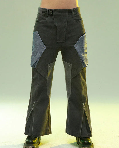 Futuristic Stealth Corduroy Trousers -  cotton pants - Futuristic Stealth Corduroy Trousers for Men