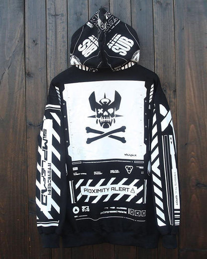 Futuristic Style Zip Hoodie - zip hoodie - Stylish Cyberpunk Zip Hoodie for Everyday Comfort
