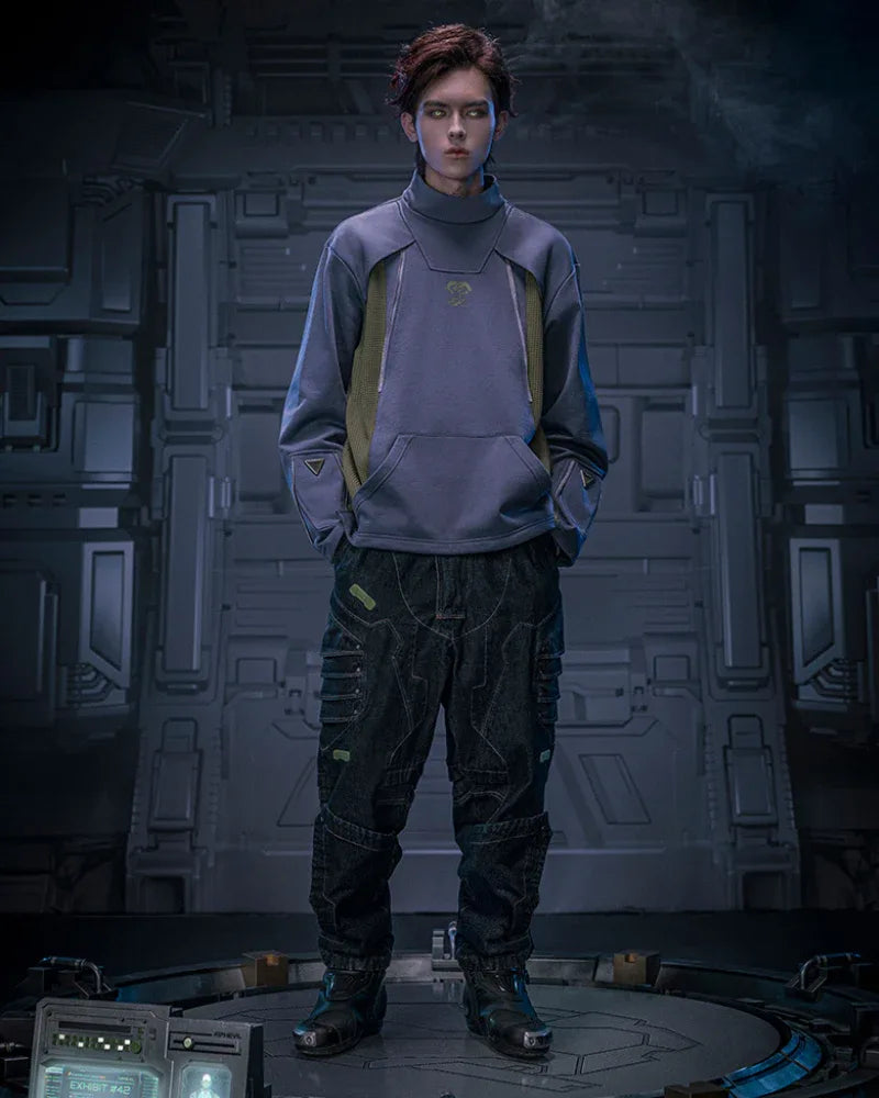 Futuristic Turtleneck Sweatshirt -  fashion - Futuristic Turtleneck Sweatshirt for Modern Style