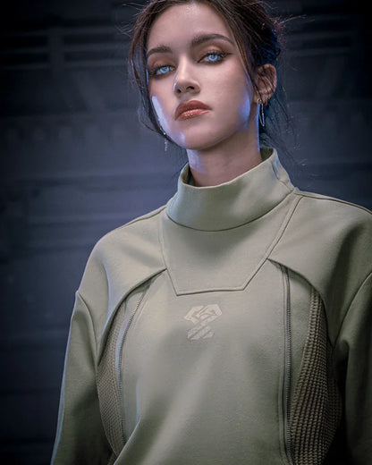 Futuristic Turtleneck Sweatshirt - techwear-core - Futuristic Turtleneck Sweatshirt for Modern Style
