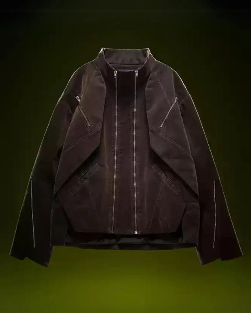 Futuristic Velvet Cyberpunk Jacket -  ninja aesthetic jacket - Futuristic Velvet Cyberpunk Jacket for Streetwear