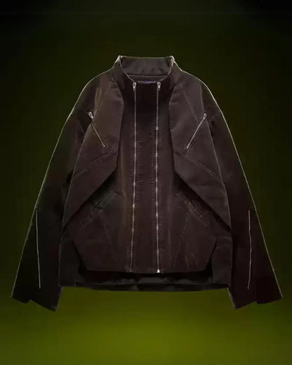 Futuristic Velvet Cyberpunk Jacket -  ninja aesthetic jacket - Futuristic Velvet Cyberpunk Jacket for Streetwear