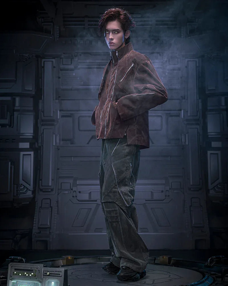 Futuristic Velvet Cyberpunk Jacket -  velvet jacket - Futuristic Velvet Cyberpunk Jacket for Streetwear