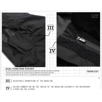 Futuristic Waterproof Samurai Cape -  waterproof jacket - Waterproof Samurai Cape for Urban Adventures