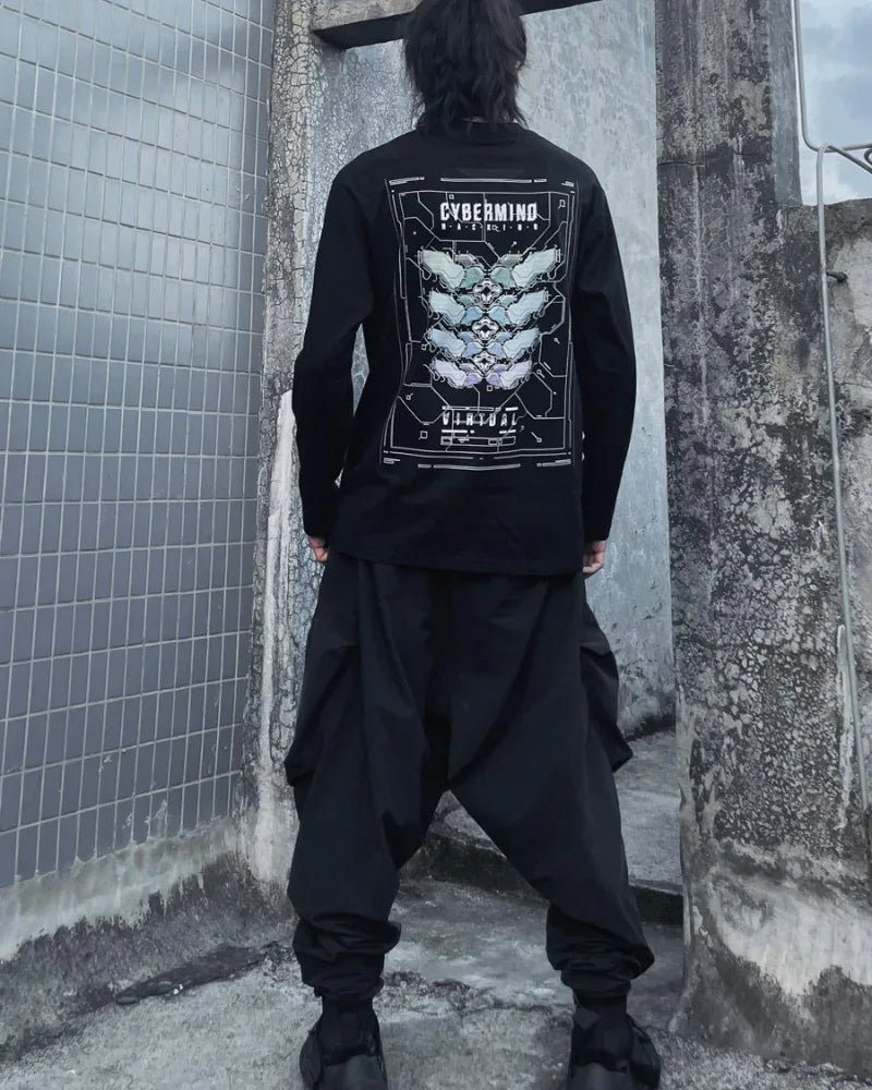 Galactic Inspired Crewneck Sweatshirt -  black - Galactic Inspired Crewneck Sweatshirt in Black