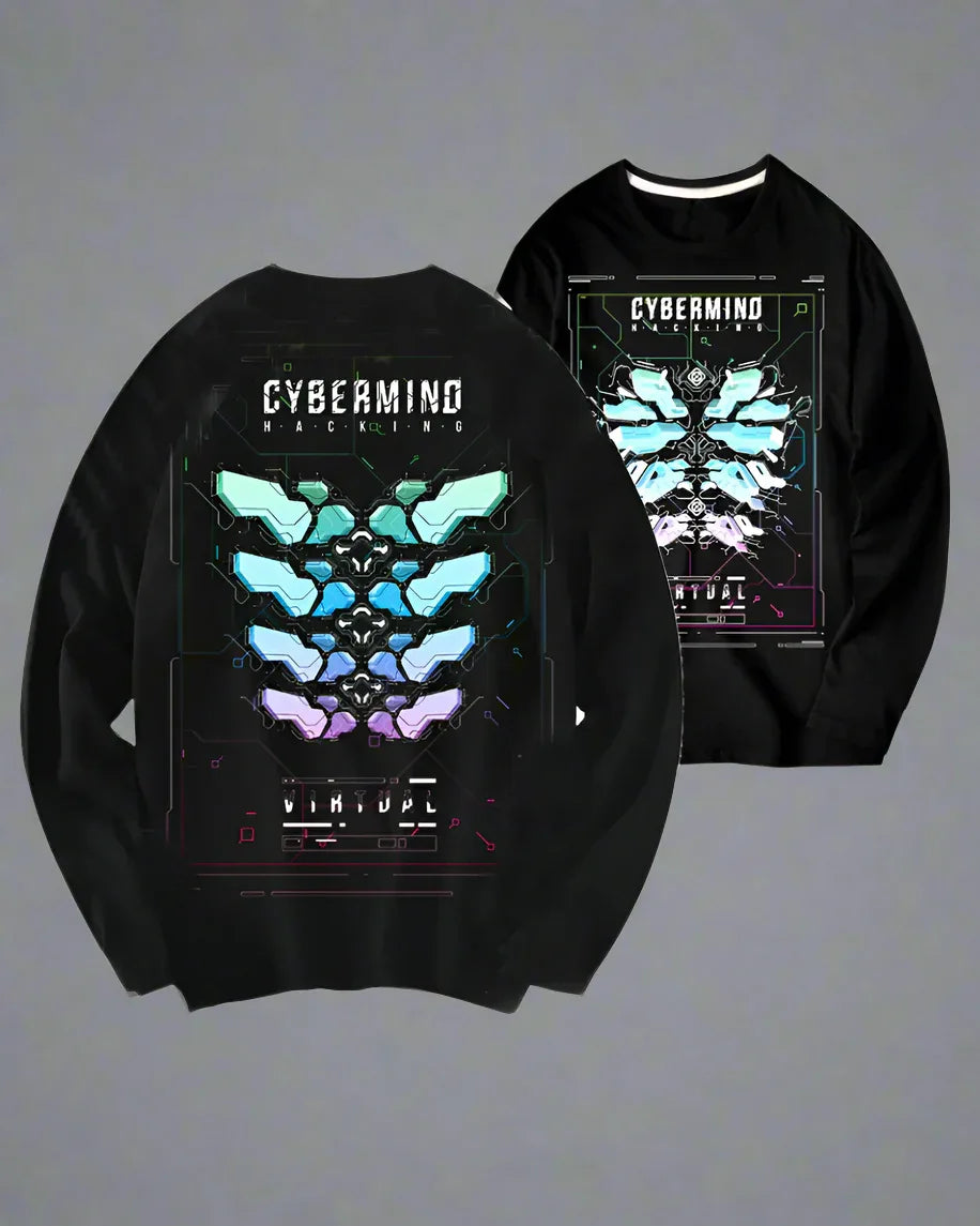 Galactic Inspired Crewneck Sweatshirt -  streetwear - Galactic Inspired Crewneck Sweatshirt in Black