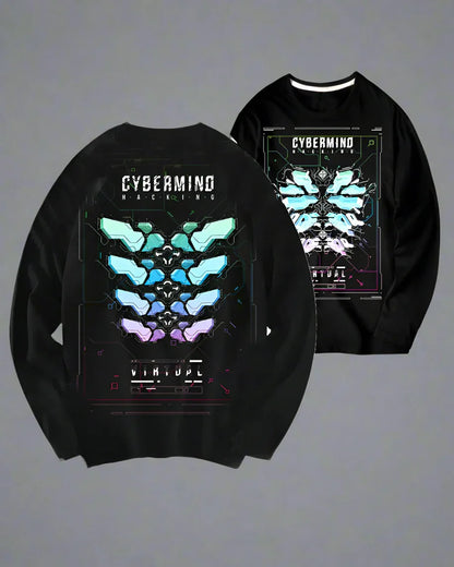 Galactic Inspired Crewneck Sweatshirt -  streetwear - Galactic Inspired Crewneck Sweatshirt in Black