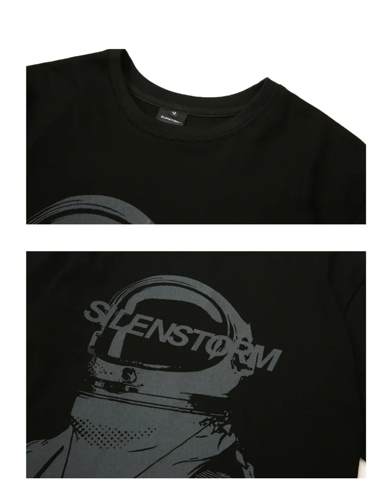Galactic Journey Graphic T-Shirt -  black t-shirt - Galactic Journey Astronaut Graphic T-Shirt