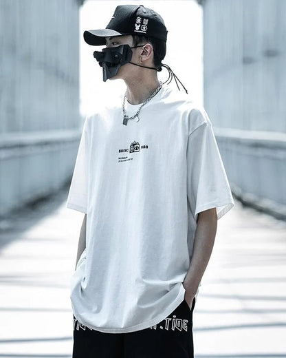 Galactic Moon Adventure Tee -  cyberpunk style - Galactic Moon Adventure Techwear T-Shirt