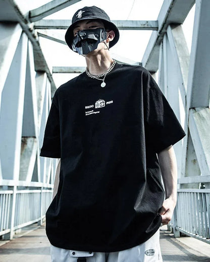 Galactic Moon Adventure Tee - futuristic t-shirt - Galactic Moon Adventure Techwear T-Shirt