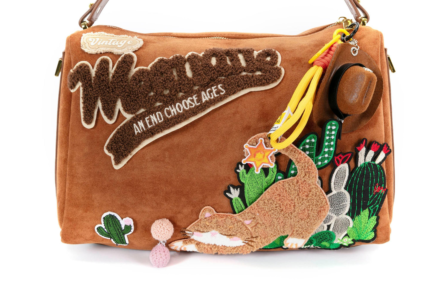 Gallery-Inspired Desert Oasis Bag -  embroidered bag - Desert Oasis Bag with Embroidered Design