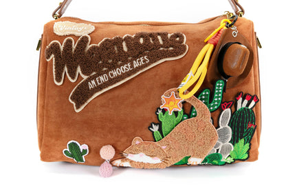 Gallery-Inspired Desert Oasis Bag -  embroidered bag - Desert Oasis Bag with Embroidered Design