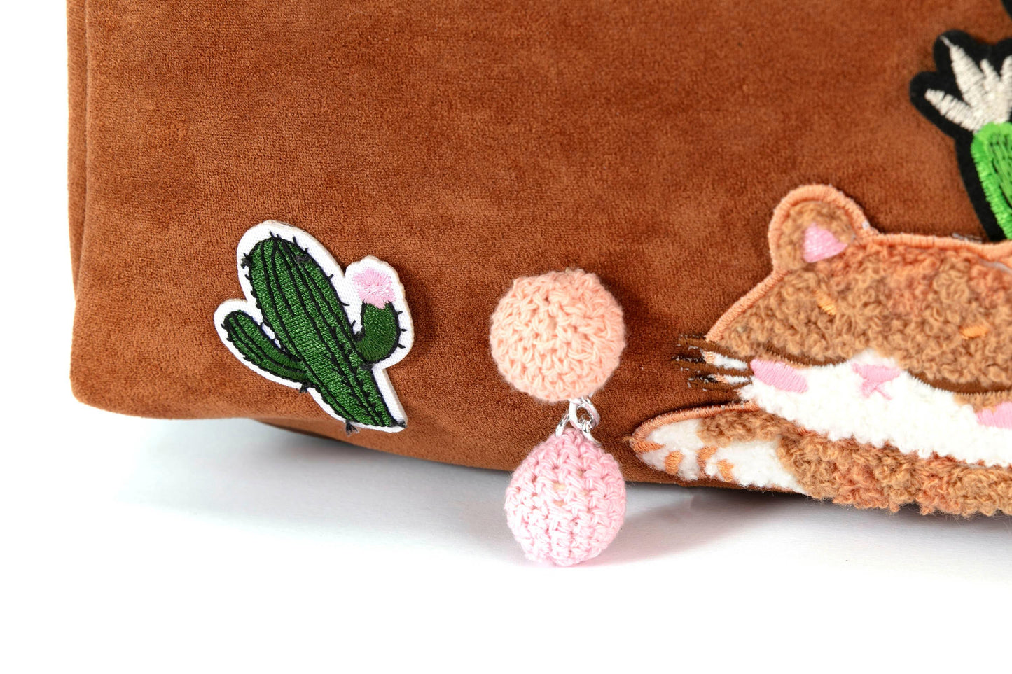 Gallery-Inspired Desert Oasis Bag -  textured chenille bag - Desert Oasis Bag with Embroidered Design