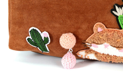 Gallery-Inspired Desert Oasis Bag -  textured chenille bag - Desert Oasis Bag with Embroidered Design
