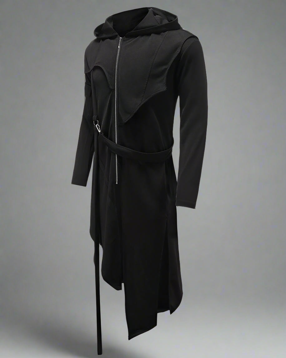 Chic Asymmetrical Long Tech Coat