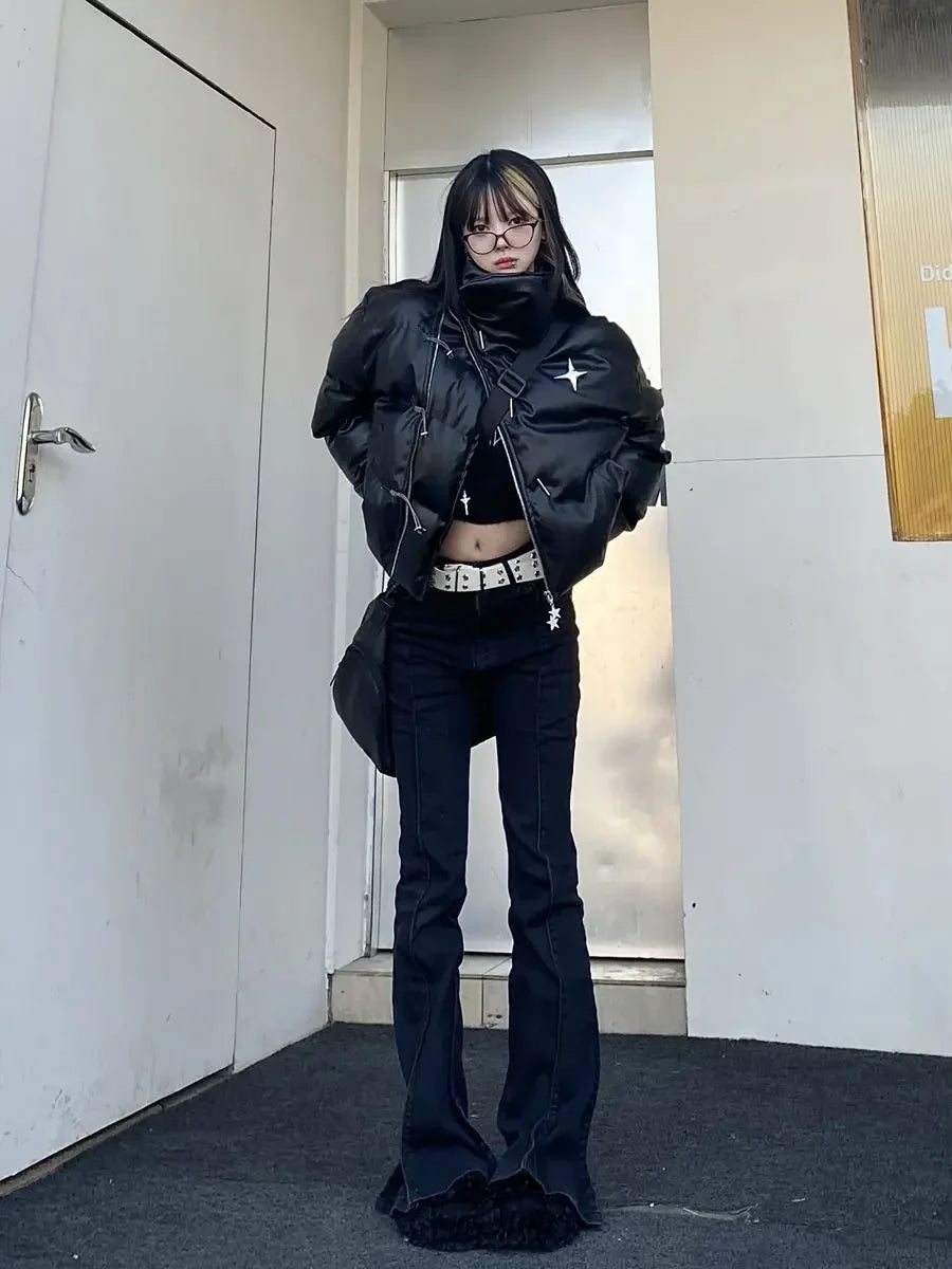 Gothic Puffer Jacket -  puffer jacket - Gothic Puffer Jacket for Edgy Style and Comfort