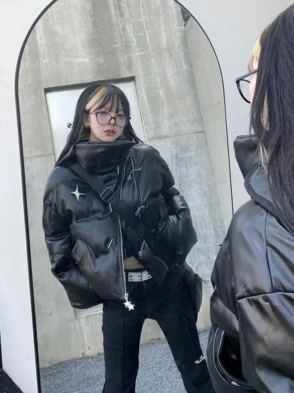 Gothic Puffer Jacket -  streetwear - Gothic Puffer Jacket for Edgy Style and Comfort