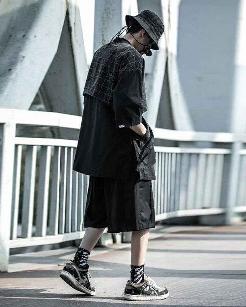 Graceful Samurai-Style Embroidered Kimono -  ninja - Techwear Samurai Style Kimono for Everyday Comfort