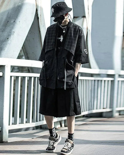 Graceful Samurai-Style Embroidered Kimono -  ninja-inspired garment - Techwear Samurai Style Kimono for Everyday Comfort