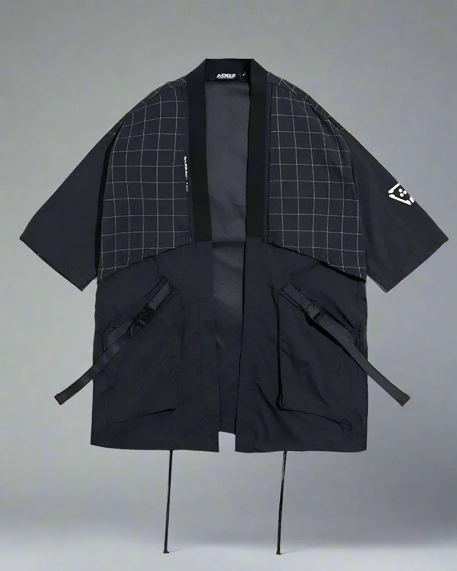 Graceful Samurai-Style Embroidered Kimono -  techwear - Techwear Samurai Style Kimono for Everyday Comfort