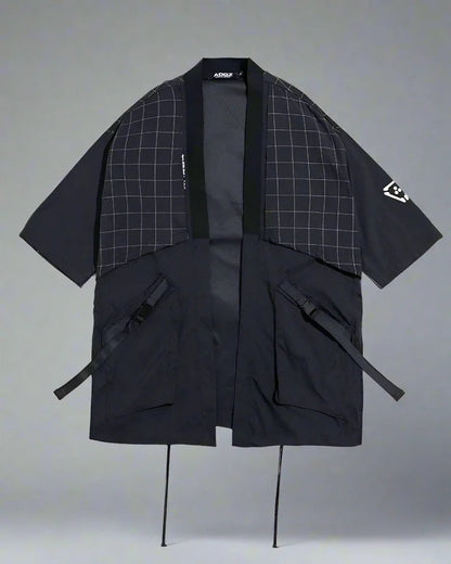 Graceful Samurai-Style Embroidered Kimono -  techwear - Techwear Samurai Style Kimono for Everyday Comfort