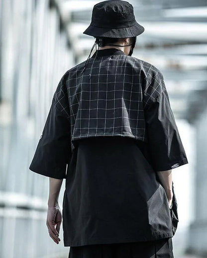 Graceful Samurai-Style Embroidered Kimono - techwear kimono - Techwear Samurai Style Kimono for Everyday Comfort