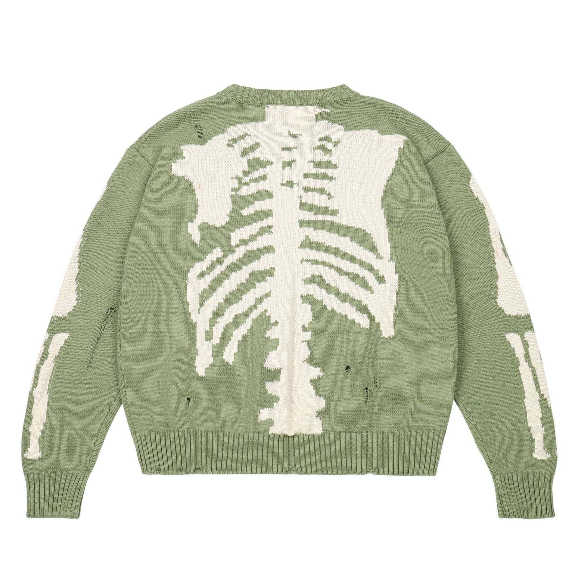 Green skeleton sweater - green sweater - Trendy Green Skeleton Sweater for Casual Style