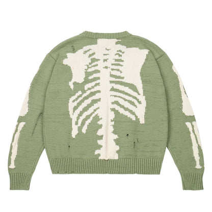 Green skeleton sweater - green sweater - Trendy Green Skeleton Sweater for Casual Style