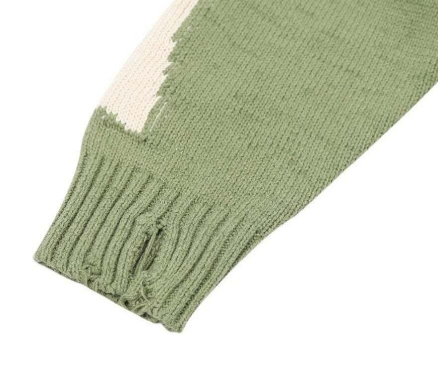 Green skeleton sweater - y2k-core - Trendy Green Skeleton Sweater for Casual Style