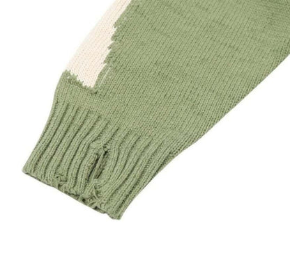 Green skeleton sweater - y2k-core - Trendy Green Skeleton Sweater for Casual Style