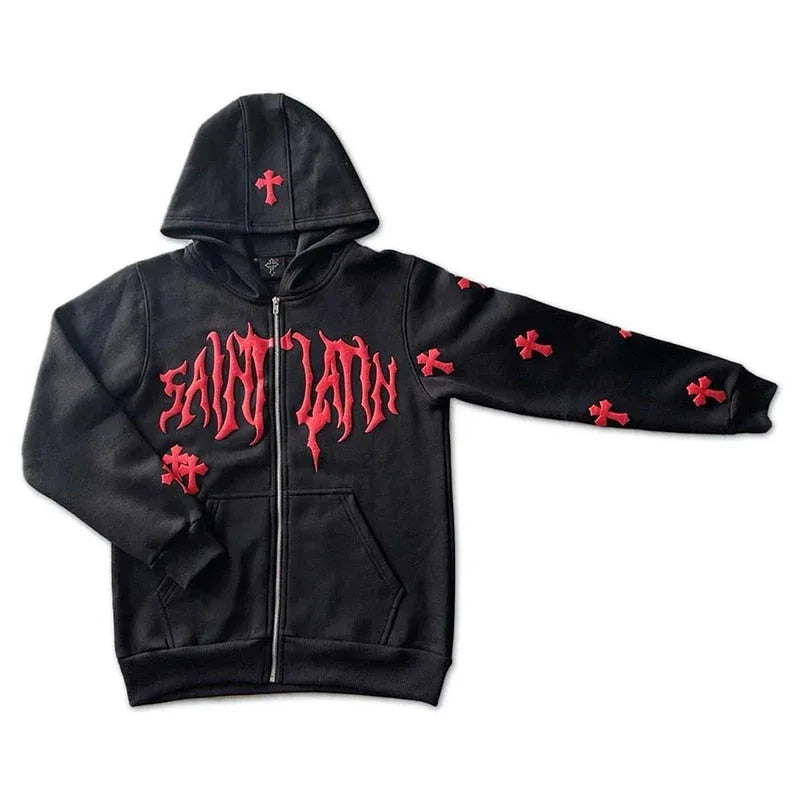 Grunge Hoodie -  cotton and polyester hoodie - Unisex Y2K Grunge Hoodie for Casual Days