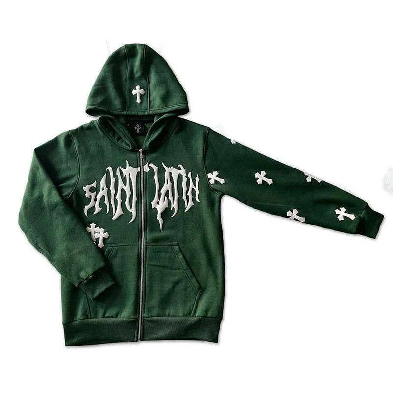 Grunge Hoodie - y2k-core - Unisex Y2K Grunge Hoodie for Casual Days