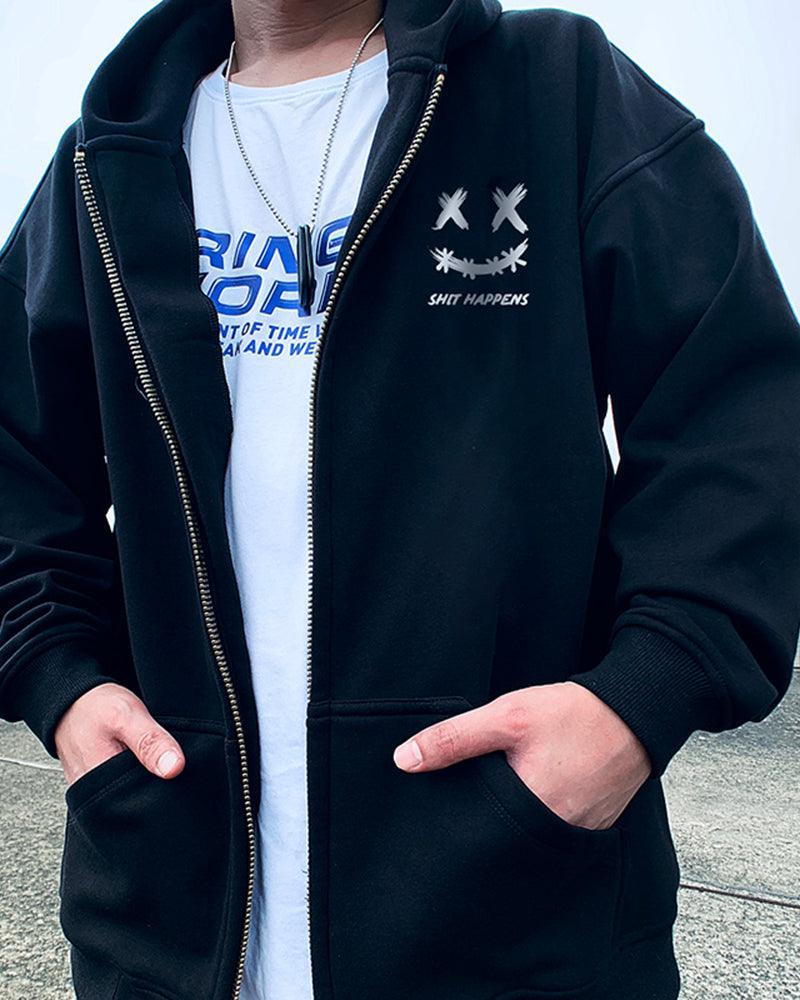 Happy Moments Zip-Up Hoodie -  activewear hoodie - Stylish and Comfortable Zip-Up Hoodie