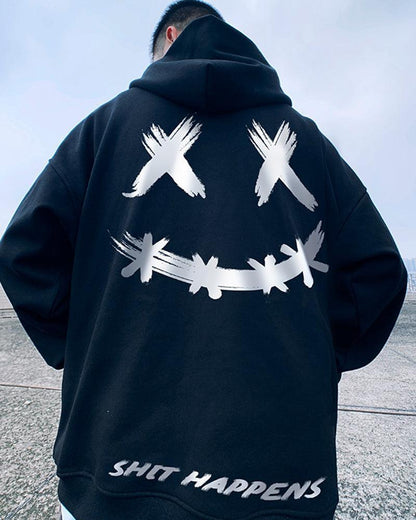 Happy Moments Zip-Up Hoodie - techwear-inspired hoodie - Stylish and Comfortable Zip-Up Hoodie