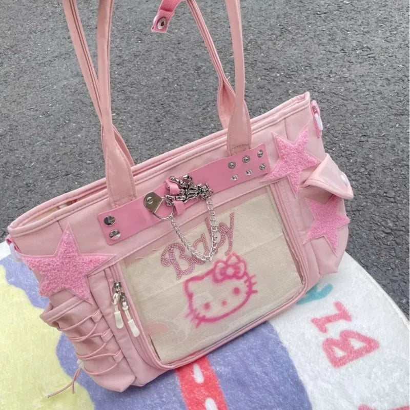 Hello Kitty Tote Bag - hello kitty - Spacious Hello Kitty Tote Bag for Everyday Use
