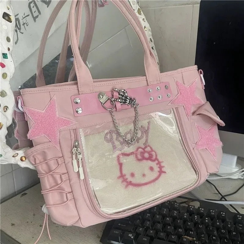 Hello Kitty Tote Bag -  iconic character accessories - Spacious Hello Kitty Tote Bag for Everyday Use