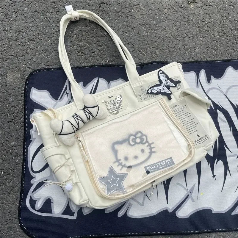 Hello Kitty Tote Bag -  nostalgic fashion - Spacious Hello Kitty Tote Bag for Everyday Use