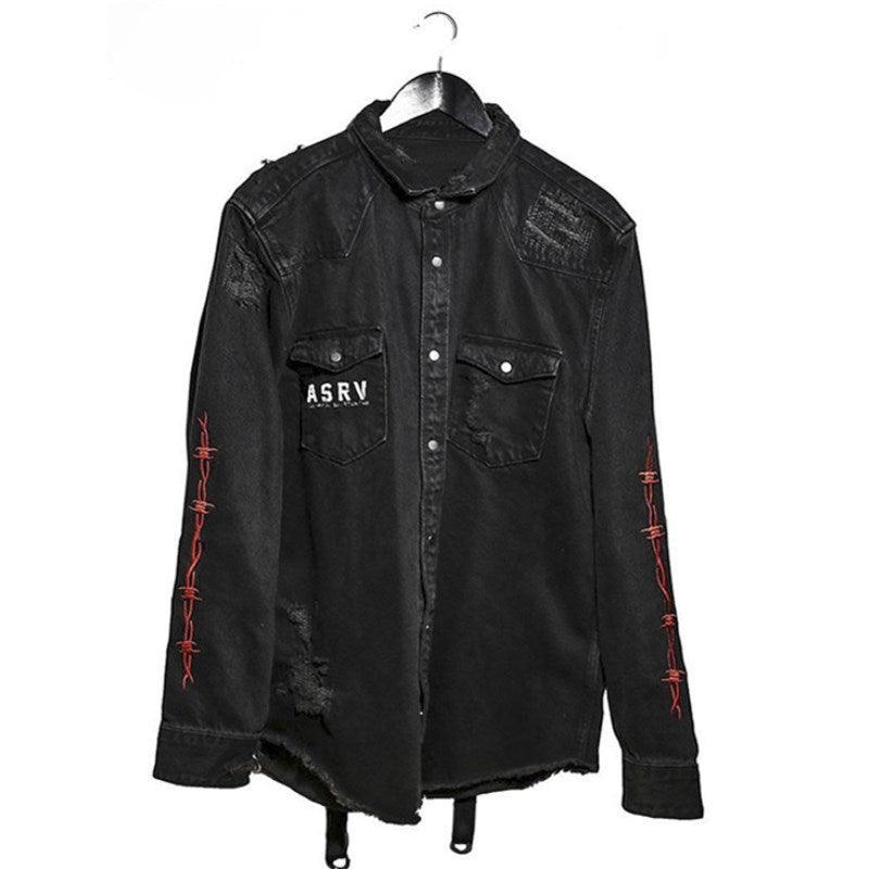 Edgy Horned Denim Jacket