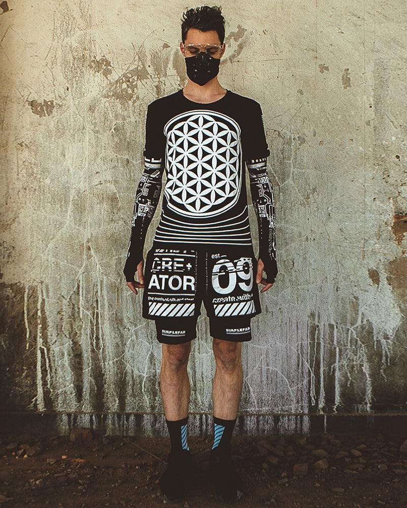 High-Tech Biker Performance Shorts -  cyberpunk - High-Tech Biker Performance Shorts for Urban Riders